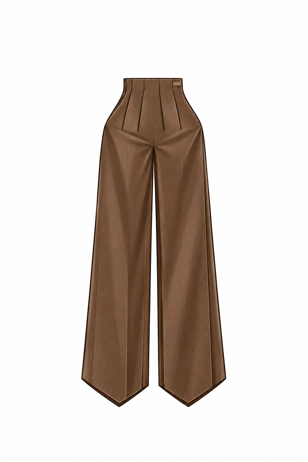 Pantalon structuré taille haute marron glacé